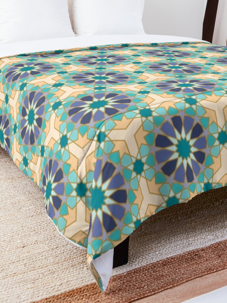 Alternate view of Geometric Pattern: Arabic Tiles: Dream Comforter
