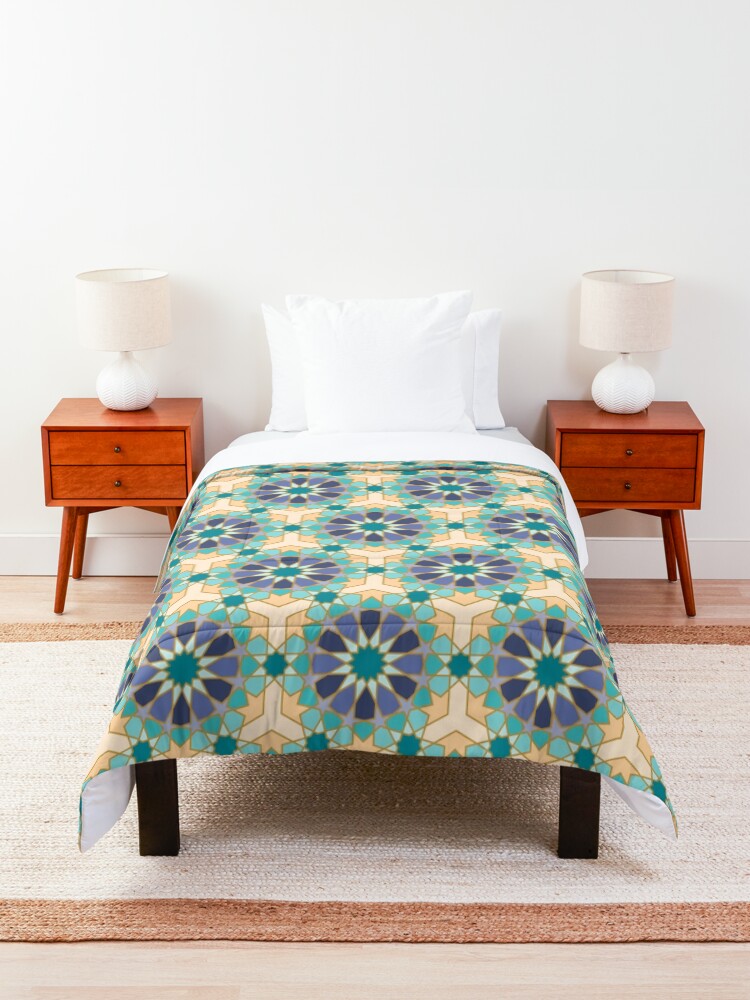 Alternate view of Geometric Pattern: Arabic Tiles: Dream Comforter