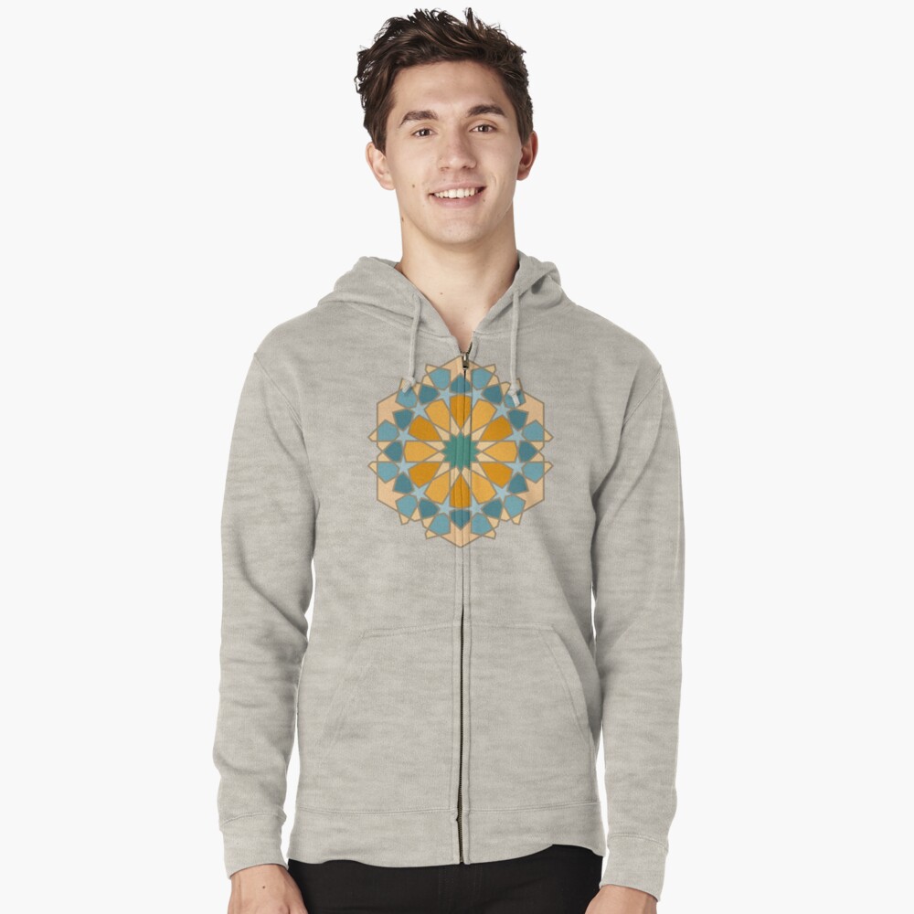 Geometric Pattern: Arabic Tiles: Lily Zipped Hoodie