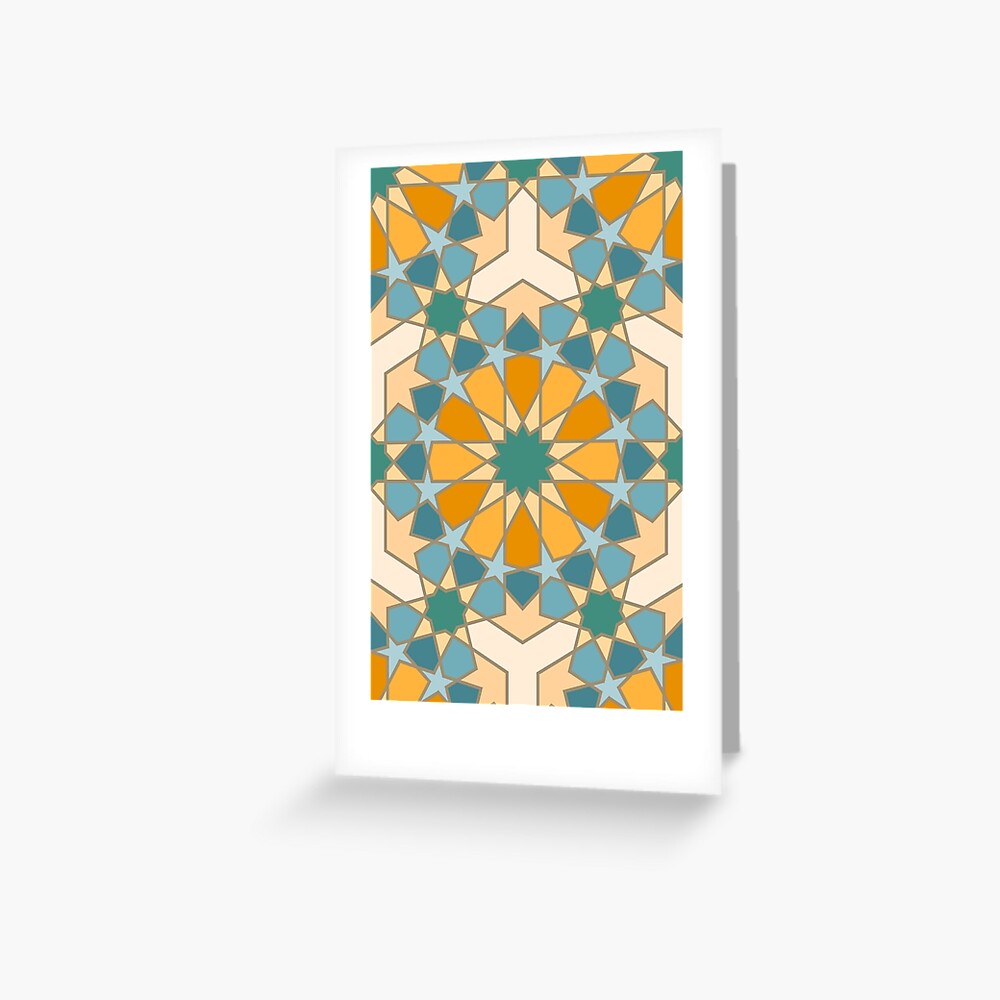 Geometric Pattern: Arabic Tiles: Lily Greeting Card