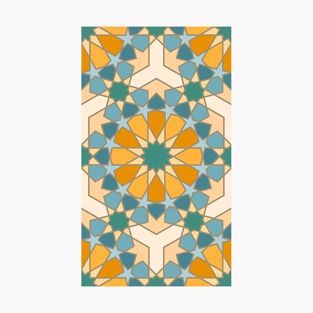 Geometric Pattern: Arabic Tiles: Lily Photographic Print