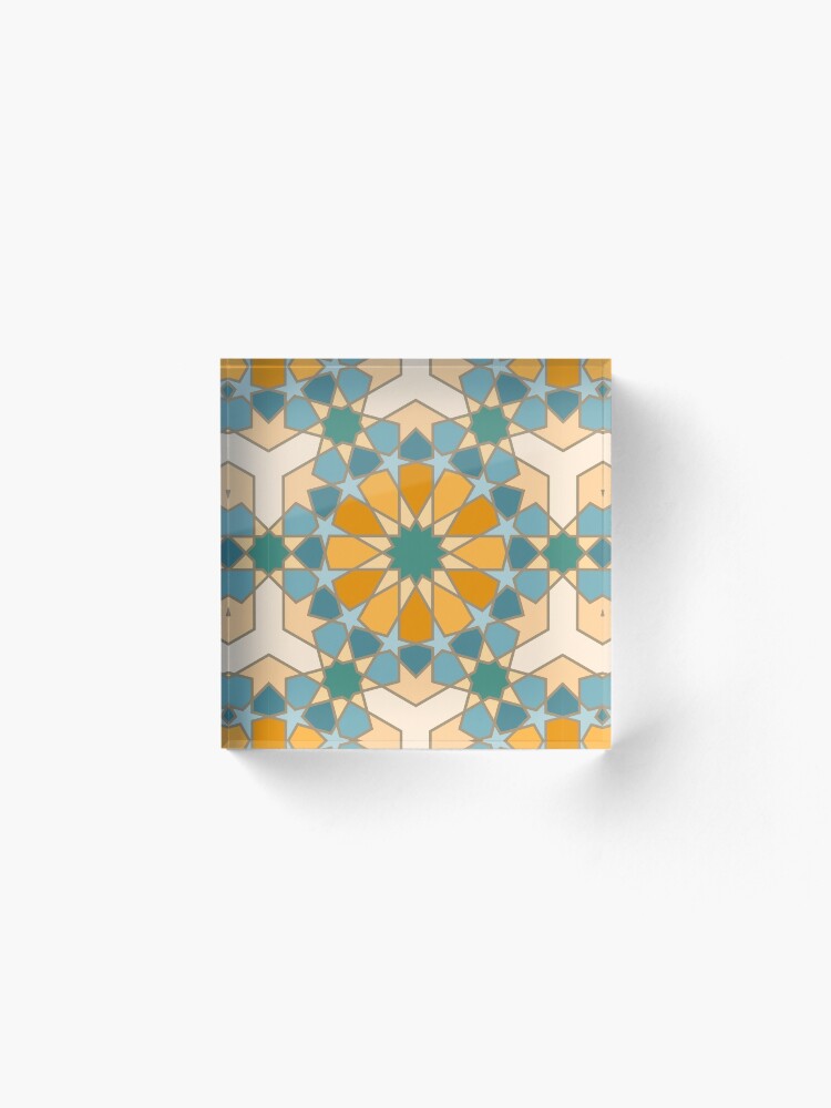 Alternate view of Geometric Pattern: Arabic Tiles: Lily Acrylic Block