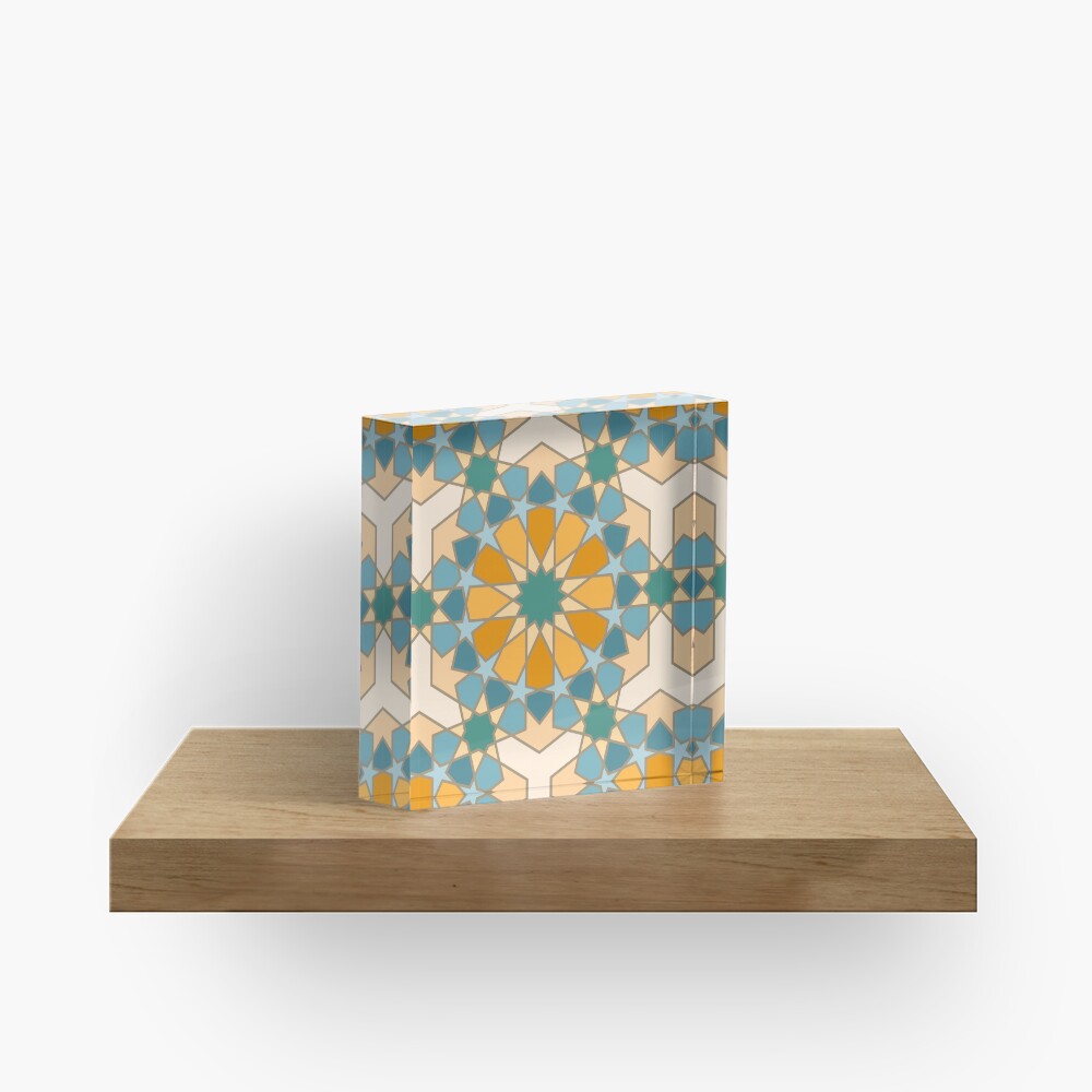 Geometric Pattern: Arabic Tiles: Lily Acrylic Block