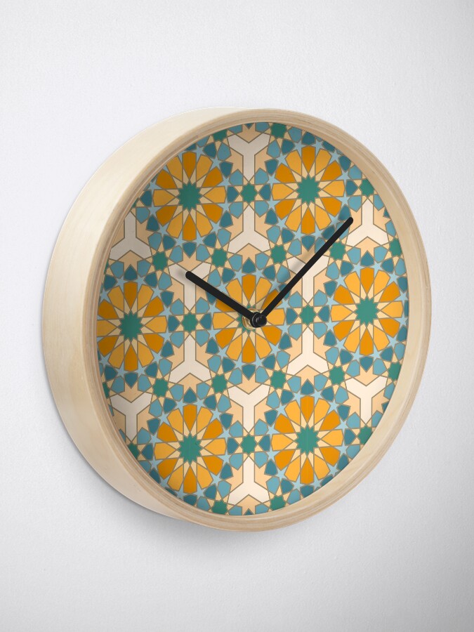 Alternate view of Geometric Pattern: Arabic Tiles: Lily Clock