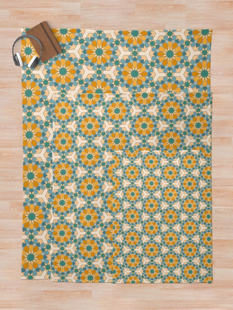 Alternate view of Geometric Pattern: Arabic Tiles: Lily Throw Blanket