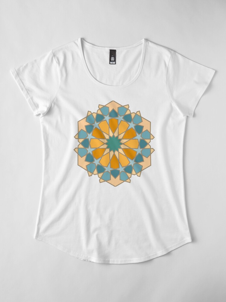 Alternate view of Geometric Pattern: Arabic Tiles: Lily Premium Scoop T-Shirt