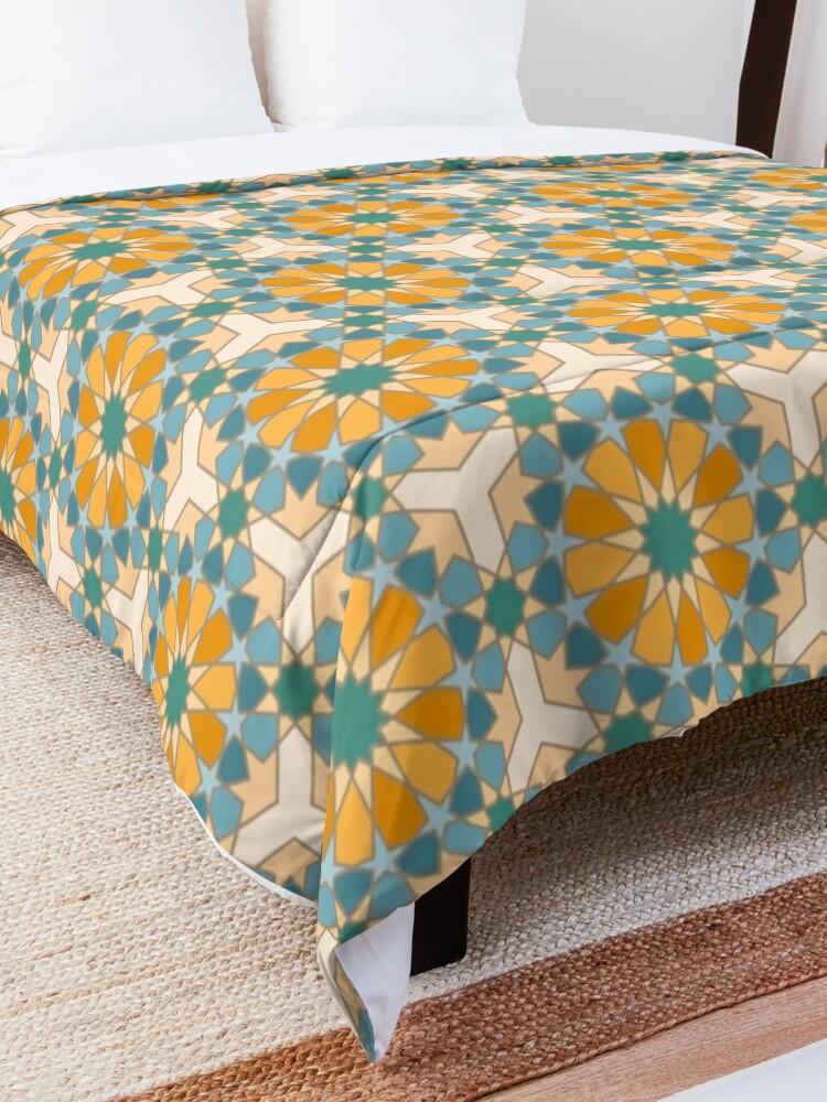 Alternate view of Geometric Pattern: Arabic Tiles: Lily Comforter