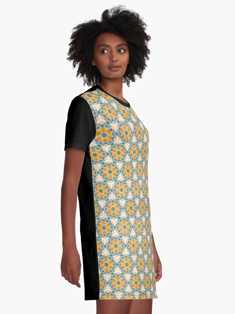 Alternate view of Geometric Pattern: Arabic Tiles: Lily Graphic T-Shirt Dress