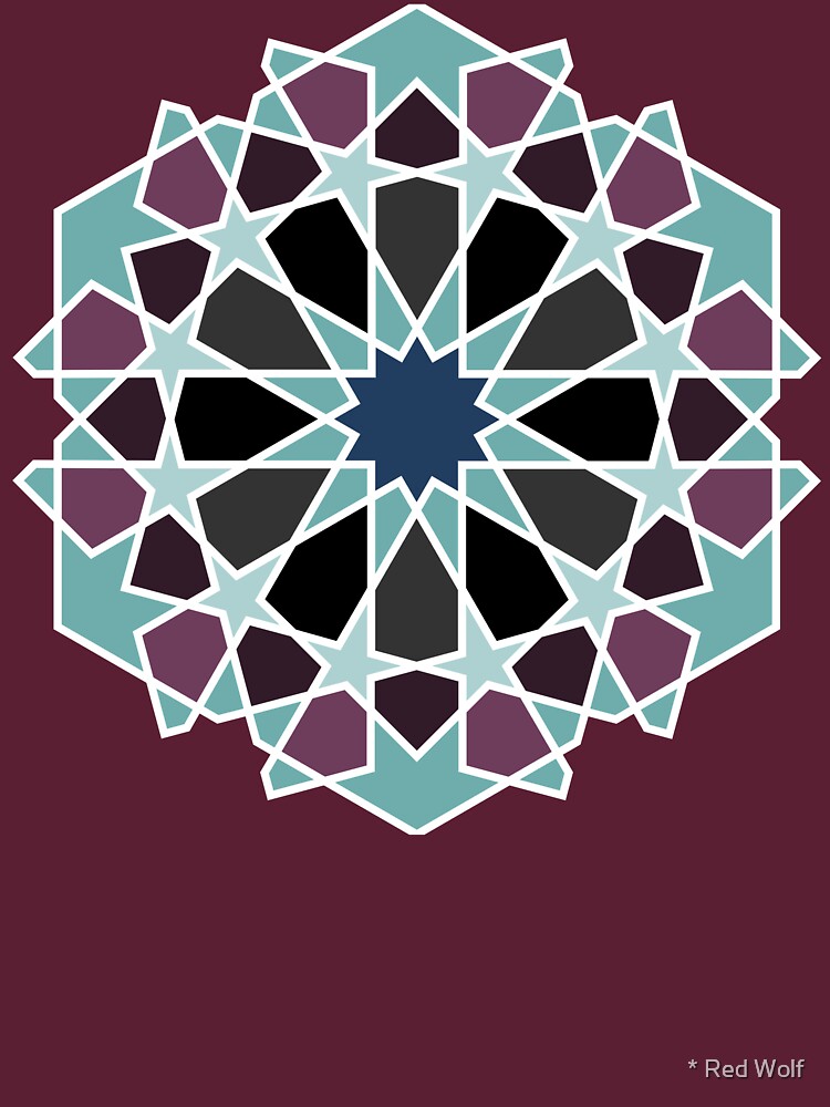 Geometric Pattern: Arabic Tiles: Midnight by redwolfoz