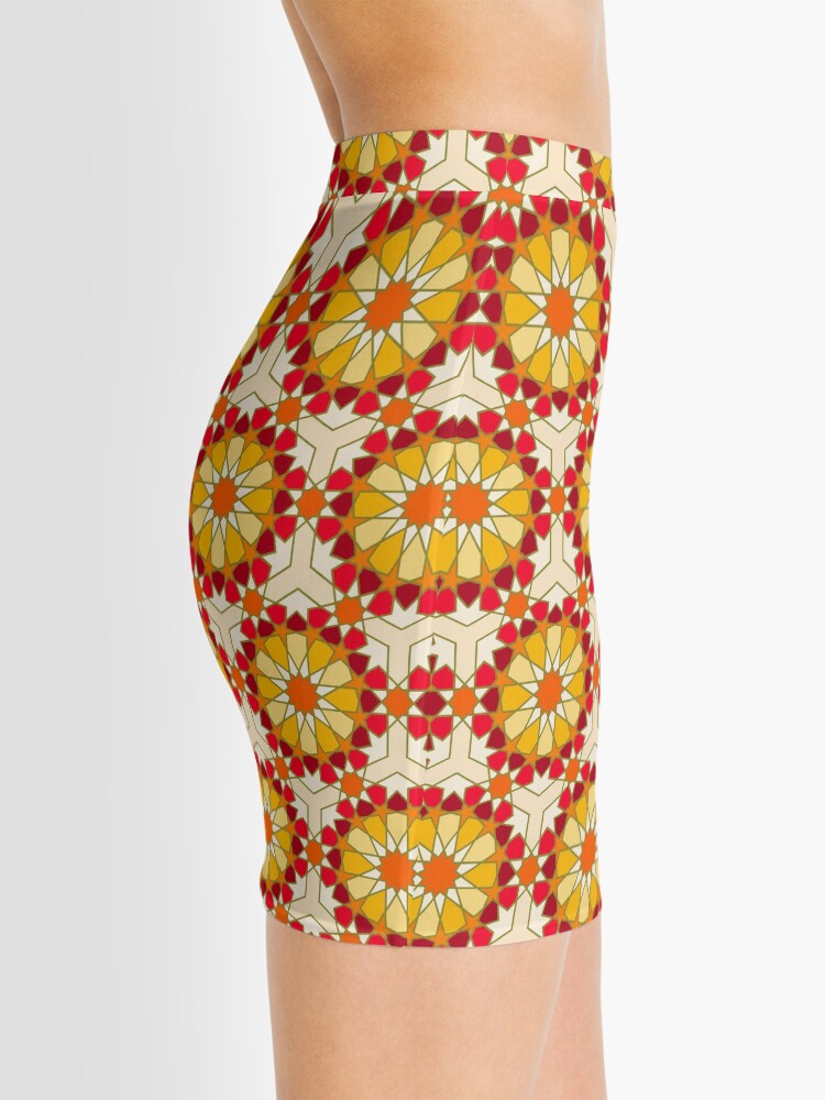 Alternate view of Geometric Pattern: Arabic Tiles: Sunset Mini Skirt
