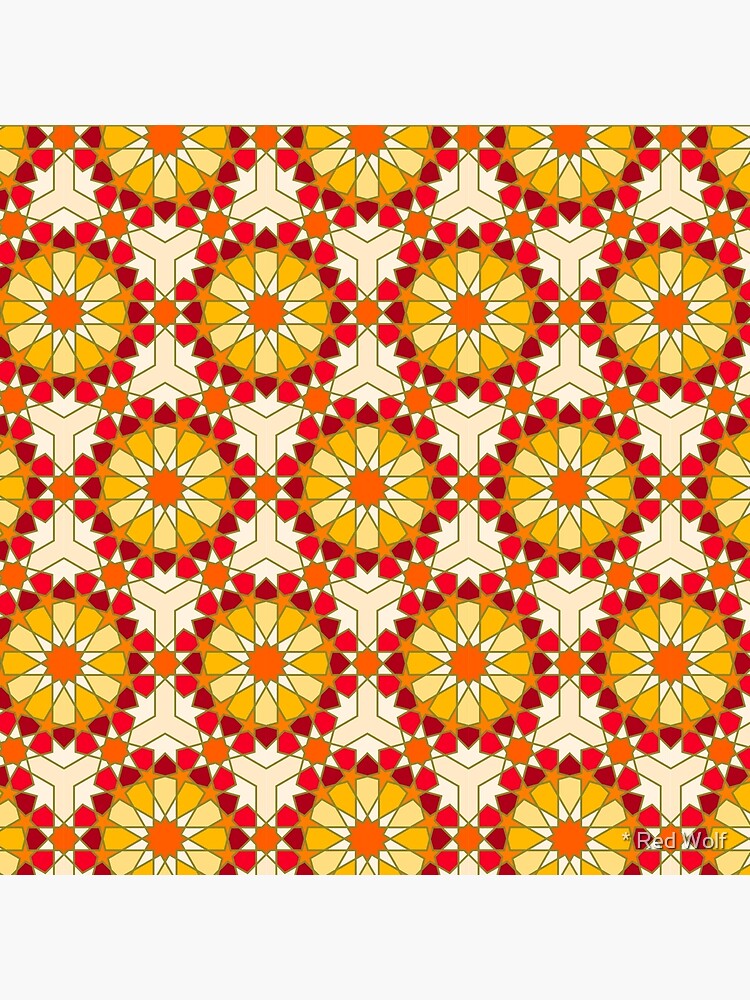 Geometric Pattern: Arabic Tiles: Sunset by redwolfoz