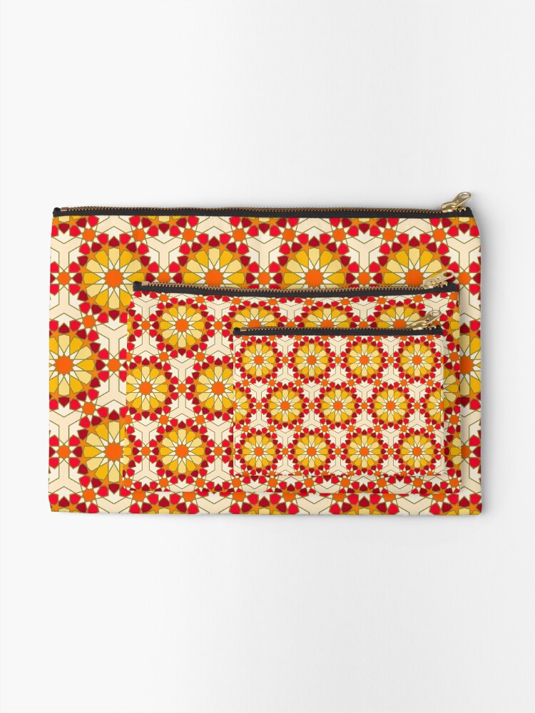 Alternate view of Geometric Pattern: Arabic Tiles: Sunset Zipper Pouch