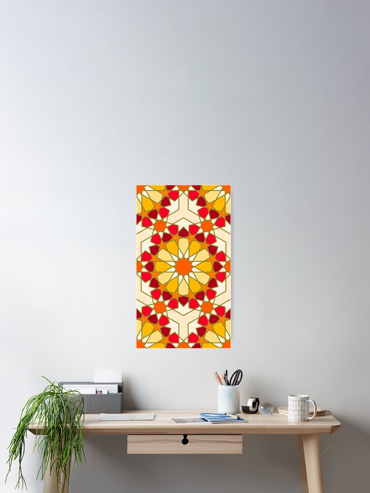 Alternate view of Geometric Pattern: Arabic Tiles: Sunset Poster