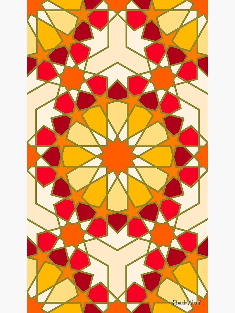 Geometric Pattern: Arabic Tiles: Sunset by redwolfoz
