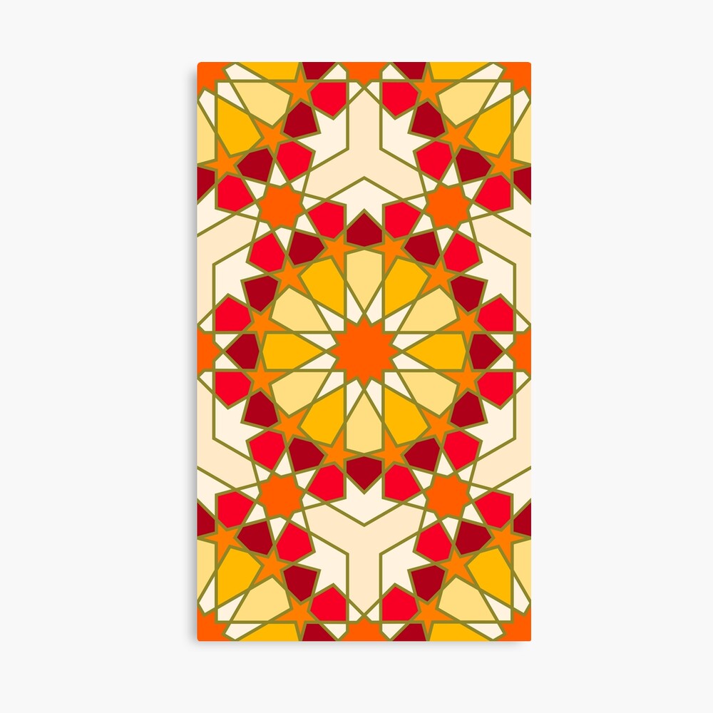 Geometric Pattern: Arabic Tiles: Sunset Canvas Print