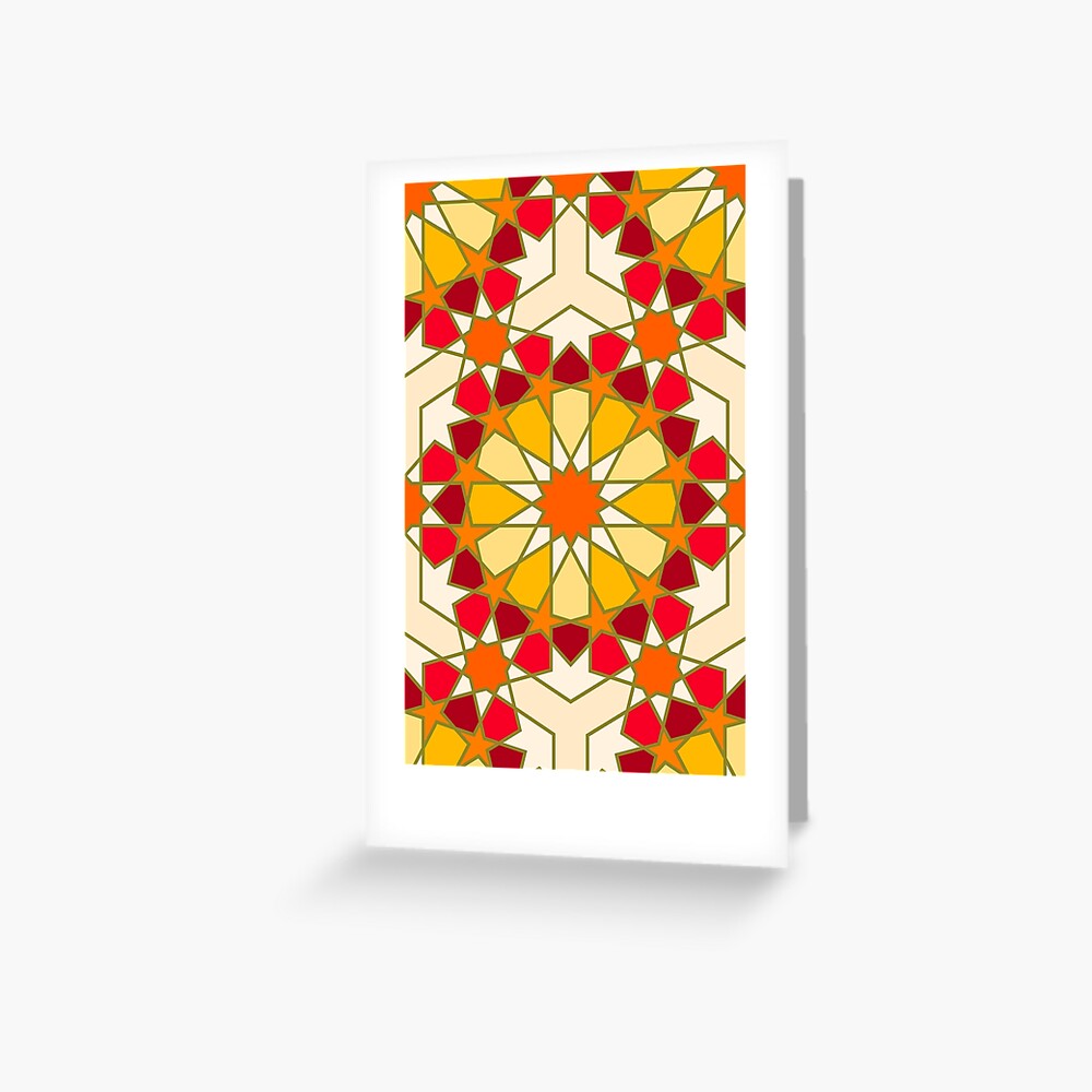 Geometric Pattern: Arabic Tiles: Sunset Greeting Card