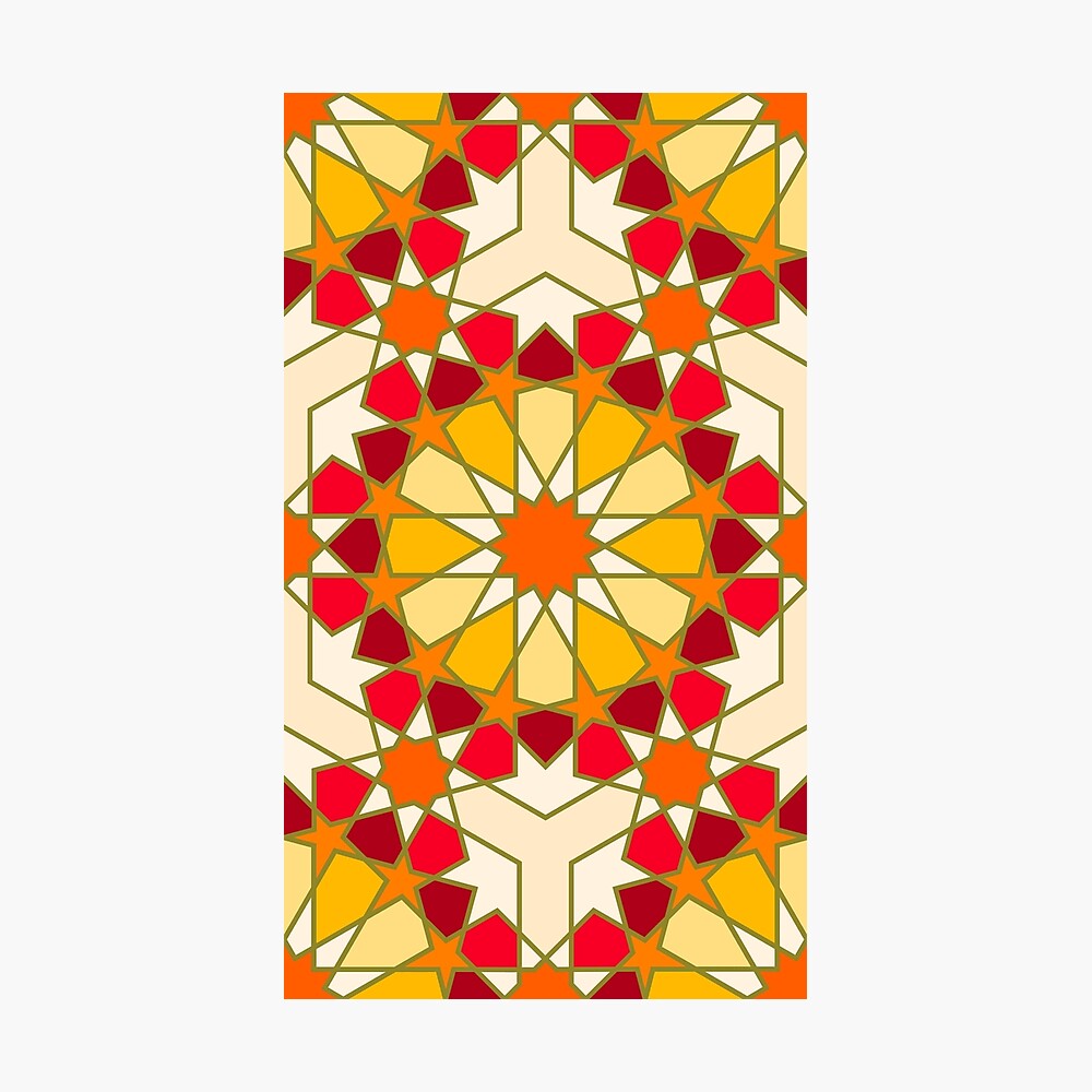 Geometric Pattern: Arabic Tiles: Sunset Photographic Print