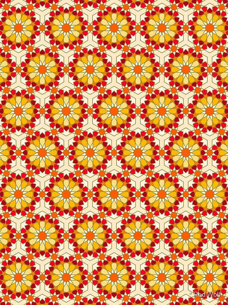 Geometric Pattern: Arabic Tiles: Sunset by redwolfoz