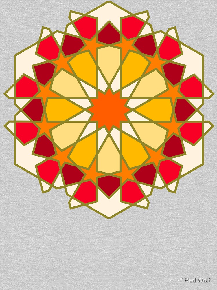 Geometric Pattern: Arabic Tiles: Sunset by redwolfoz