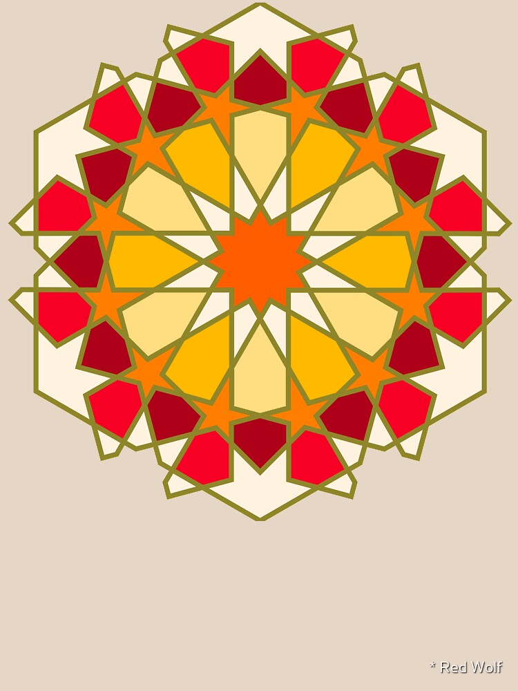 Geometric Pattern: Arabic Tiles: Sunset by redwolfoz