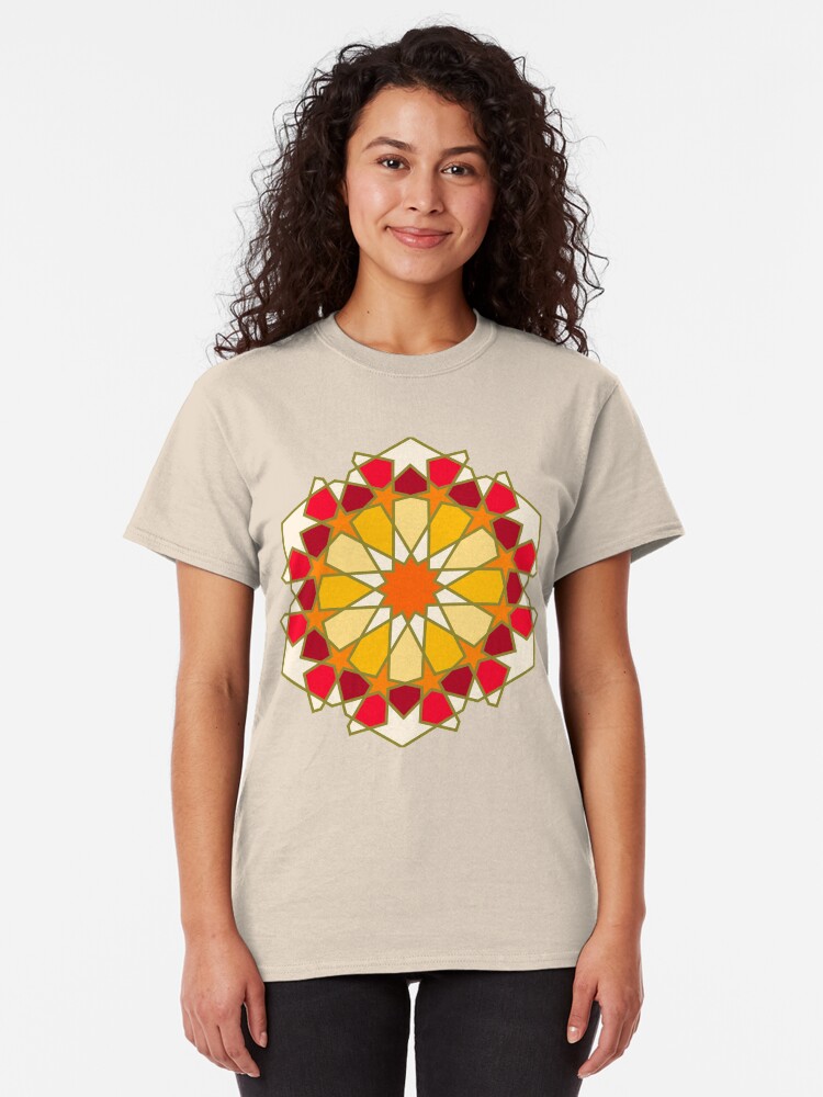 Alternate view of Geometric Pattern: Arabic Tiles: Sunset Classic T-Shirt