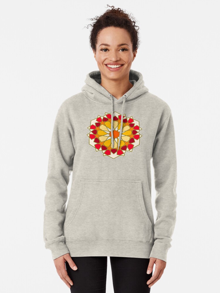 Alternate view of Geometric Pattern: Arabic Tiles: Sunset Pullover Hoodie