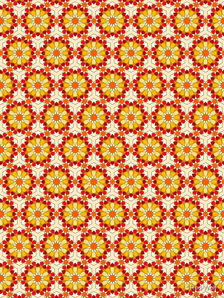 Geometric Pattern: Arabic Tiles: Sunset by redwolfoz