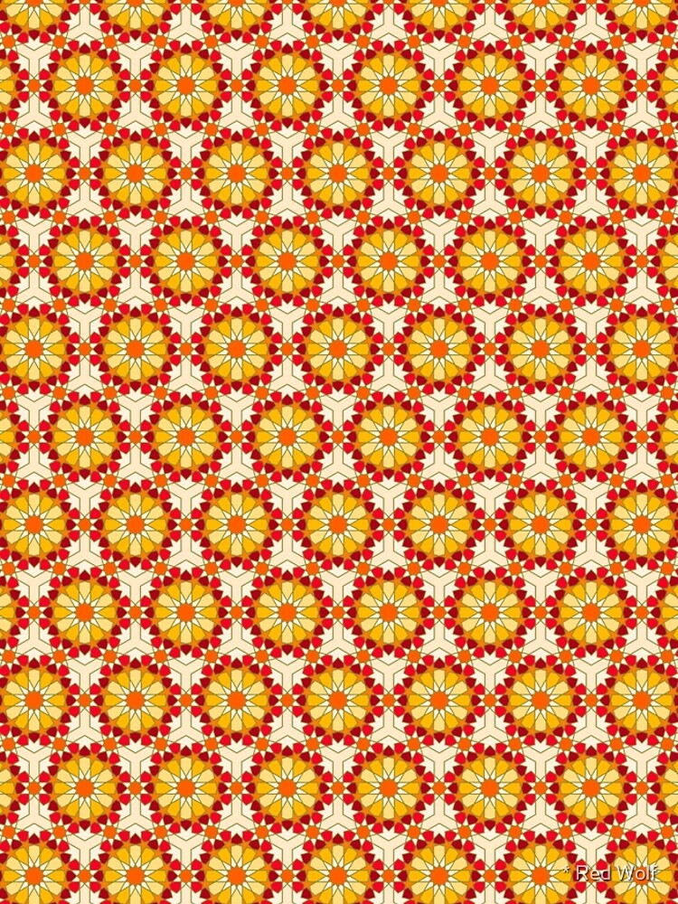 Geometric Pattern: Arabic Tiles: Sunset by redwolfoz