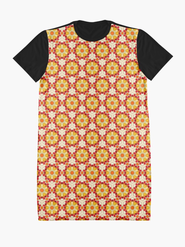 Alternate view of Geometric Pattern: Arabic Tiles: Sunset Graphic T-Shirt Dress