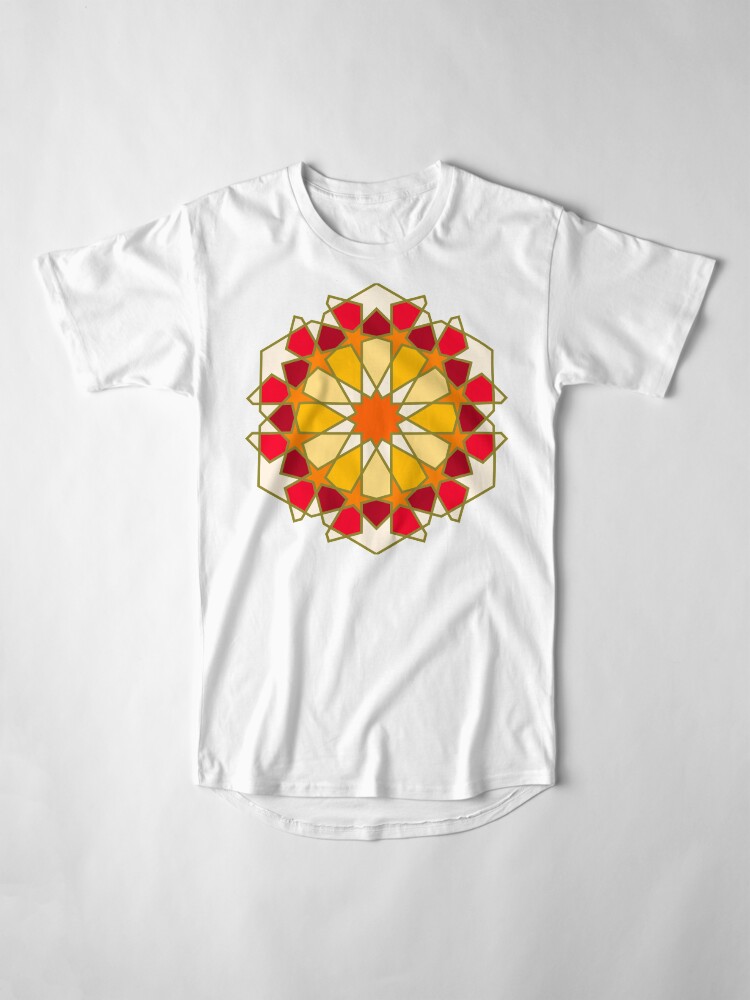 Alternate view of Geometric Pattern: Arabic Tiles: Sunset Long T-Shirt