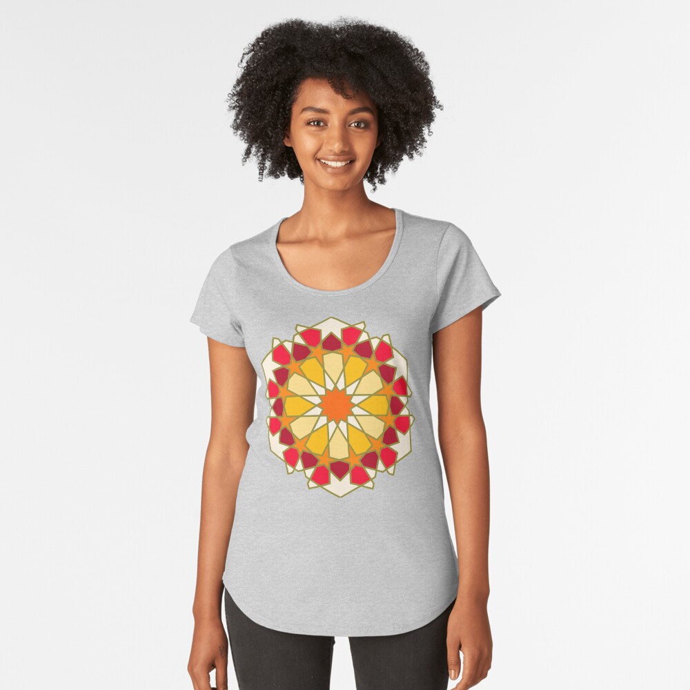 Geometric Pattern: Arabic Tiles: Sunset Premium Scoop T-Shirt