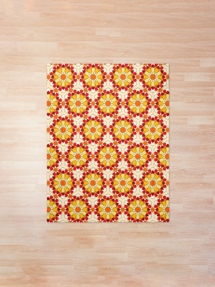 Alternate view of Geometric Pattern: Arabic Tiles: Sunset Comforter