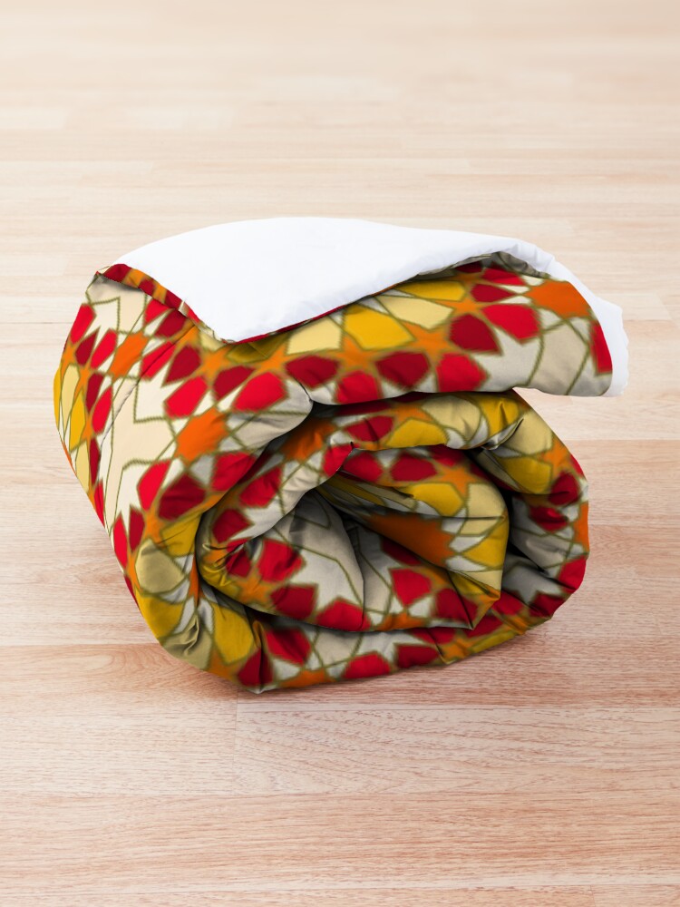 Alternate view of Geometric Pattern: Arabic Tiles: Sunset Comforter
