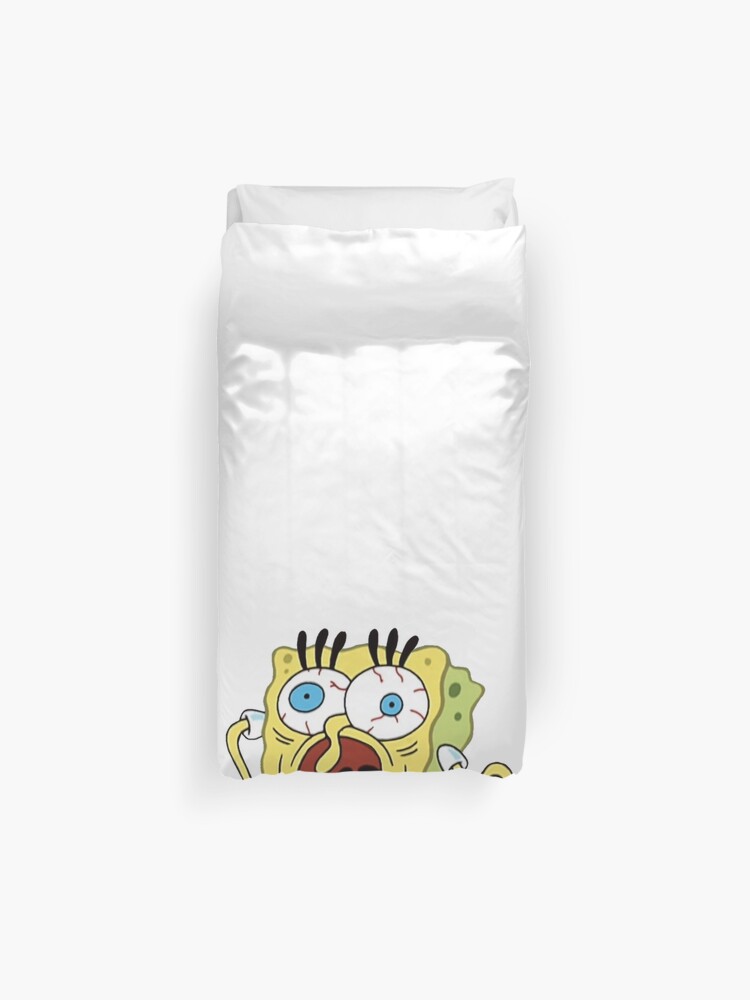 Spongebob Scary Face Duvet Cover By Krayziebooy Redbubble