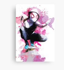 Spider-Gwen - Splatter Art Metal Print