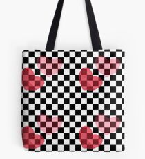 Heart Checkered Pattern Tote Bag
