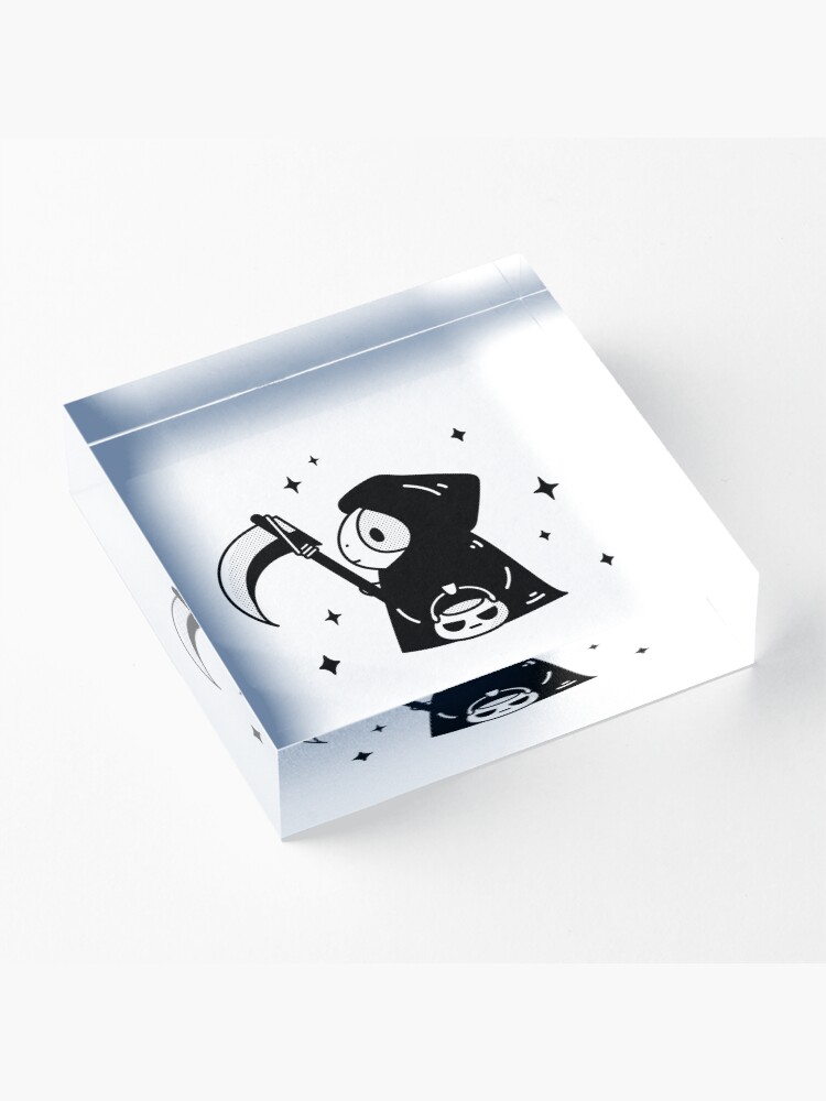 Alternate view of Bubu the Guinea pig, Little Grim Reaper Acrylic Block
