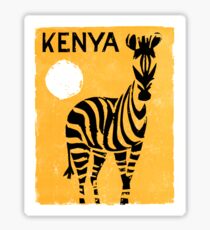 Kenya Africa Vintage Travel Poster Restored Sticker