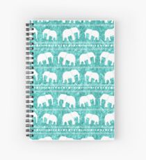 Elephant tribal turquoise water color Spiral Notebook