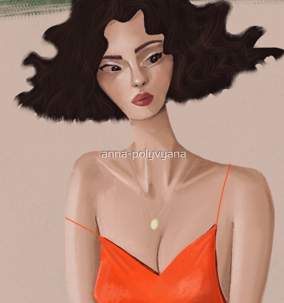 "Girl in orange Portrait" by annapolyvyana Redbubble