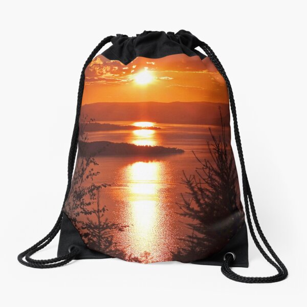 Sunset from Boulder Road Drawstring Bag