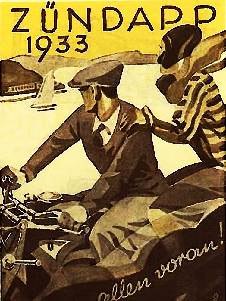 Vintage motorcycle...Zundapp 1933 advertising. by edsimoneit