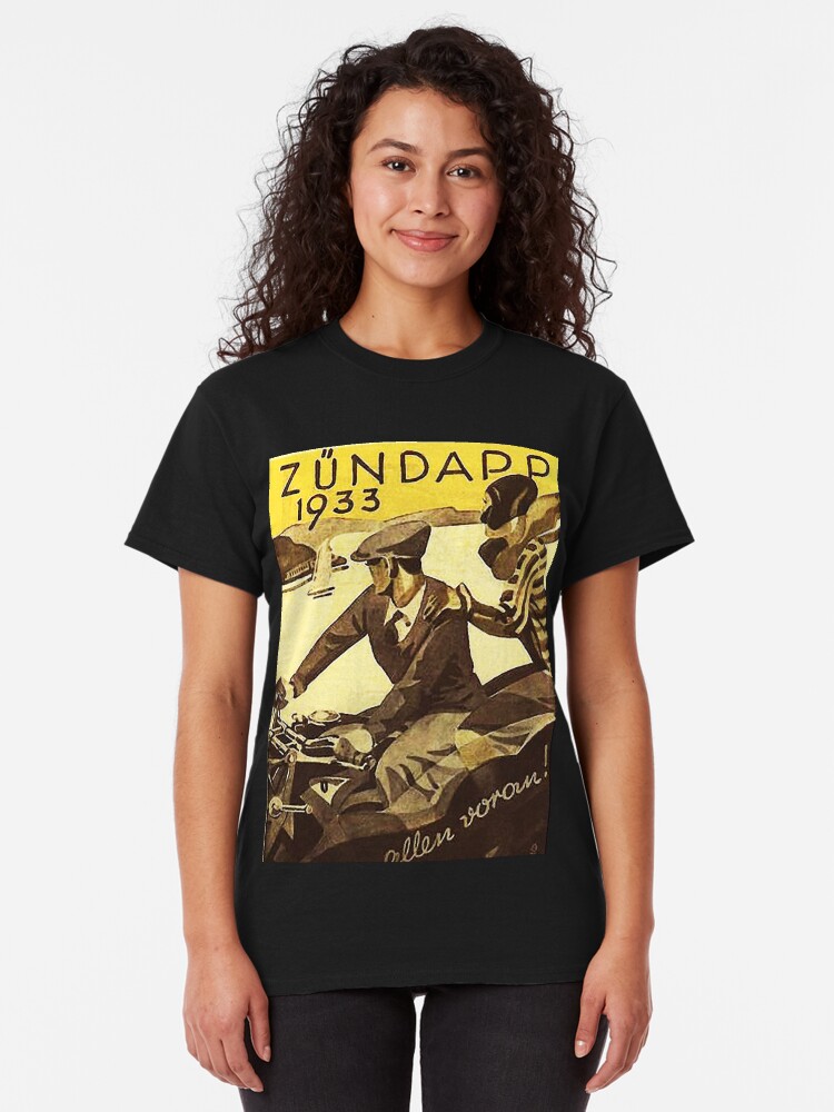 Alternate view of Vintage motorcycle...Zundapp 1933 advertising. Classic T-Shirt
