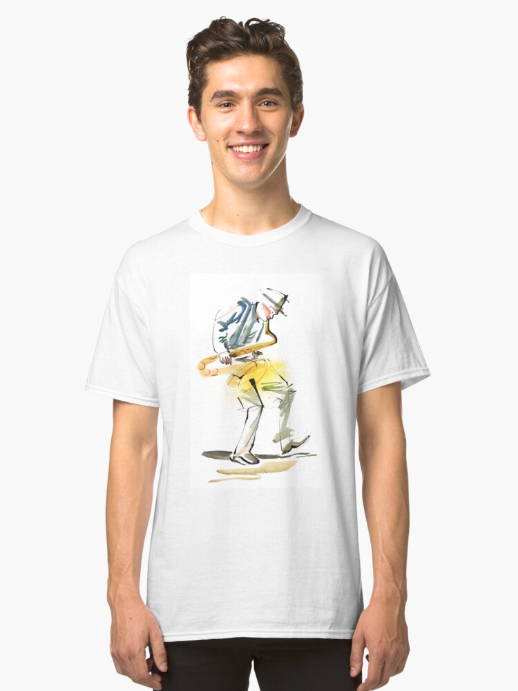 Alternate view of Saxophone Musician art Classic T-Shirt