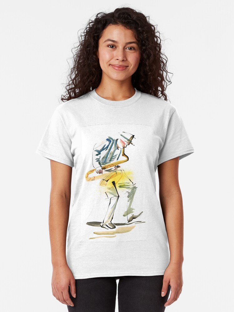 Alternate view of Saxophone Musician art Classic T-Shirt