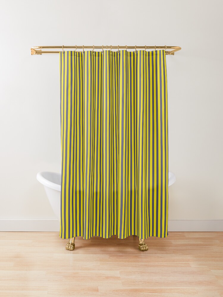 "Purple and Yellow Stripe" Shower Curtain by ElaphusHouse Redbubble