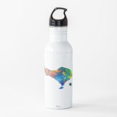 Bali Watercolor Map Trinkflasche