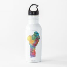 Benin Watercolor Map Trinkflasche