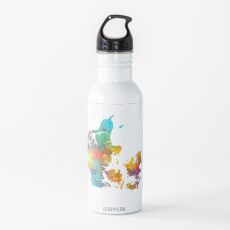 Danmark Watercolor Map Trinkflasche
