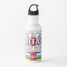 I May Live In Britain But My Story Began In Central African Republic - Gift For Proud Central African From Central African Republic Living In Britain Water Bottle